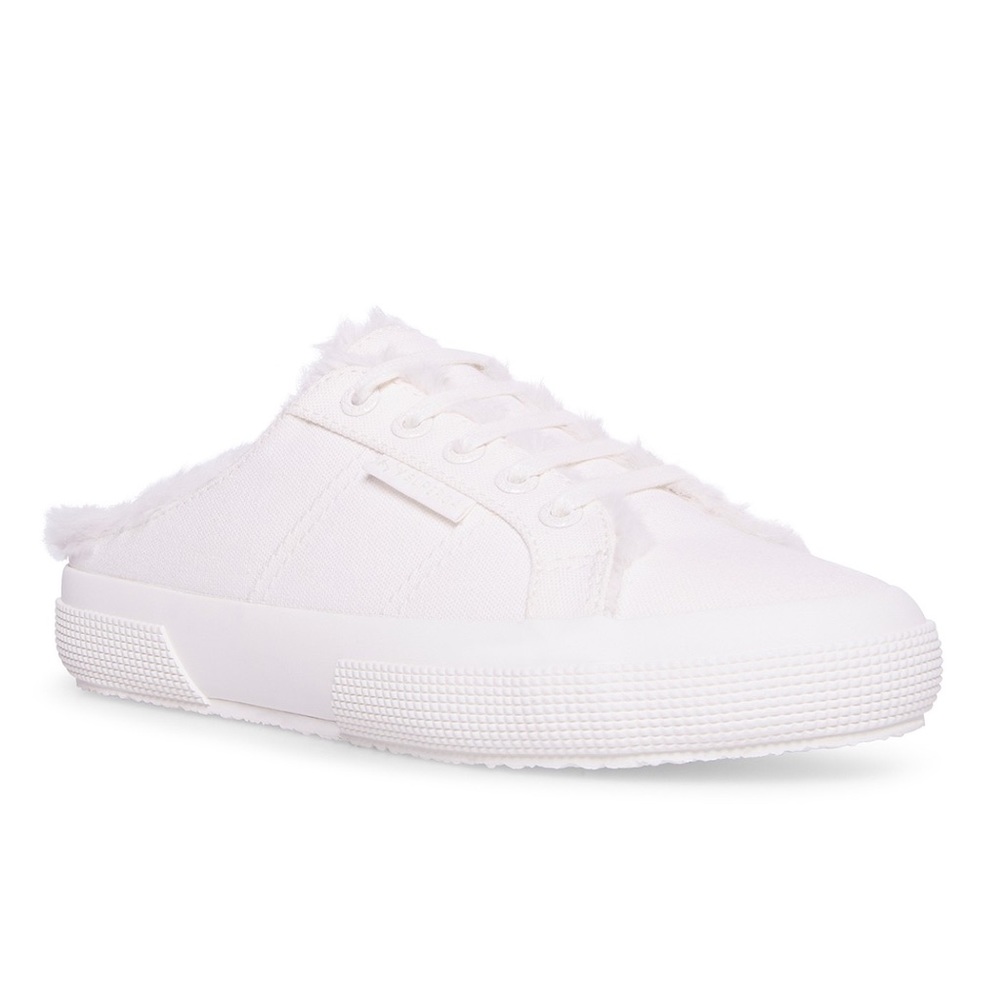 Superga 2402 White Fur Lined Slip-On Sneaker